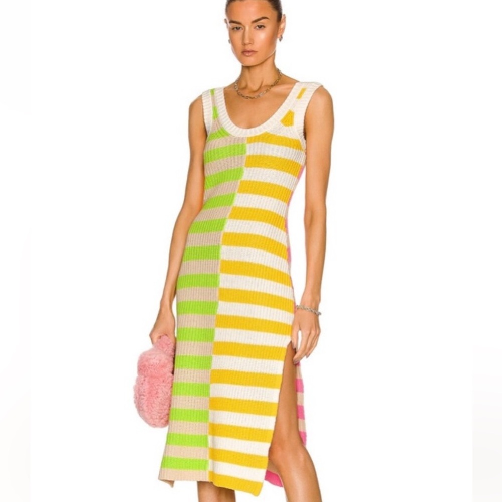 Staud seashore striped knit dress